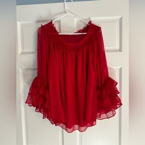 Off the shoulder, flow, fancy women’s blouse